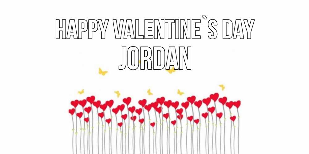 Greetings card с именем, Jordan Happy Valentine`s Day шары много на палочках Greetings with text for free download 